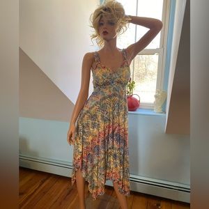 AMERICAN RAG SUNDRESS W/ HANDKERCHIEF HEM PASTELS SIZE L Spring / Summer Wow!